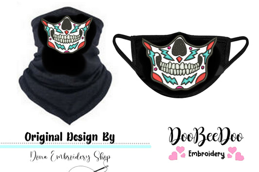 Mexican Skull for Face Masks and Scarfs 2 - Applique