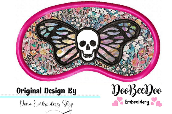 Butterfly Skull Sleep Mask - ITH Project - Machine Embroidery Design