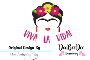 Frida Kahlo Viva la Vida! - Geek - Machine Embroidery Design