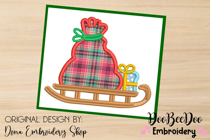 Santa Claus Sleigh - Applique