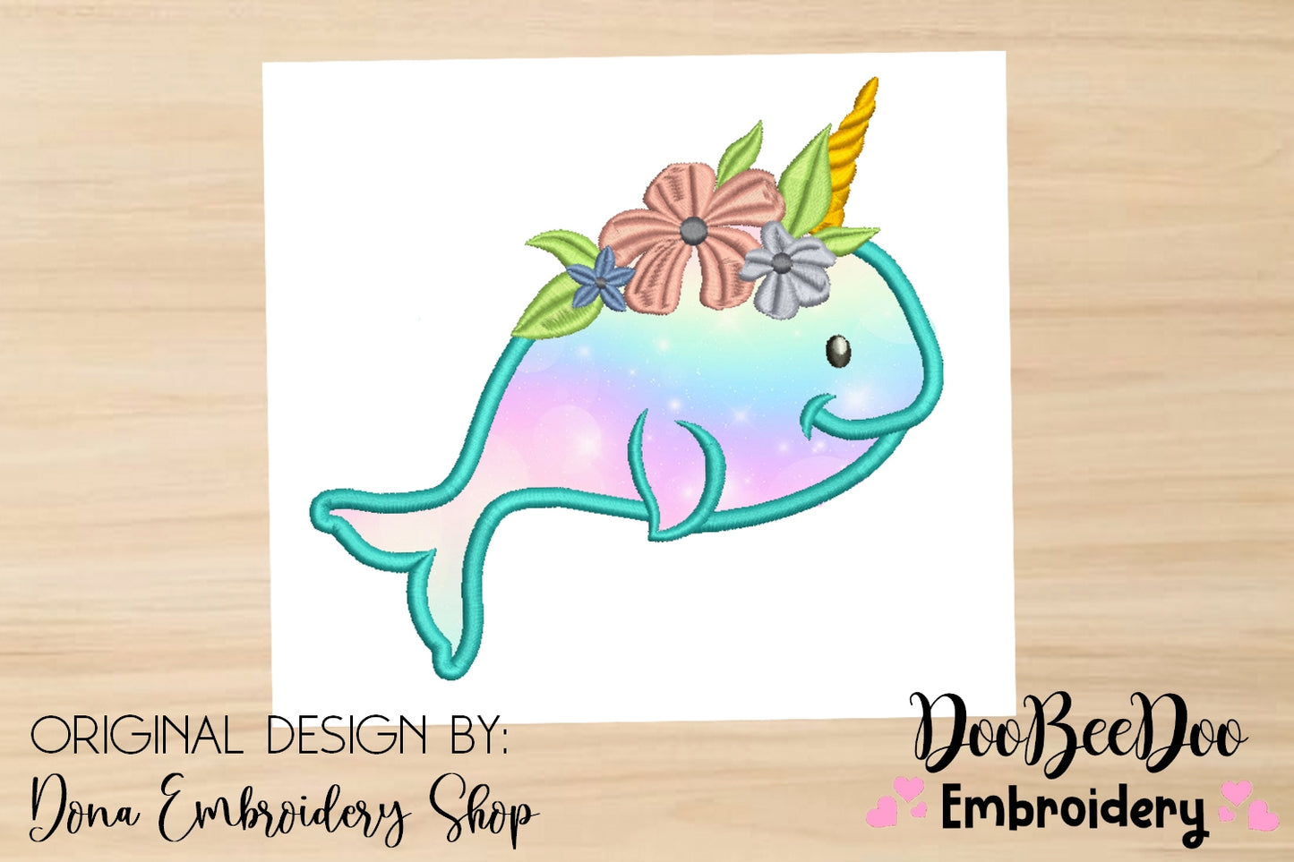 Unicorn Whale - Applique