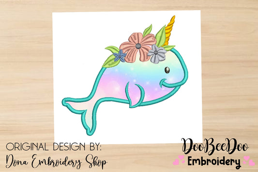 Unicorn Whale - Applique