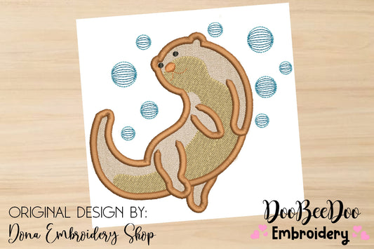 Swimming Otter  - Applique