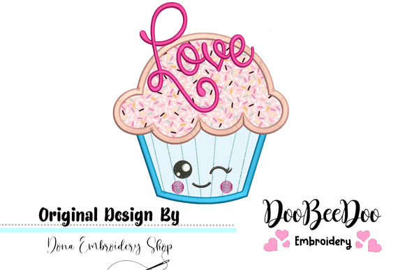 Love Cupcake 2 - Applique - Machine Embroidery Design