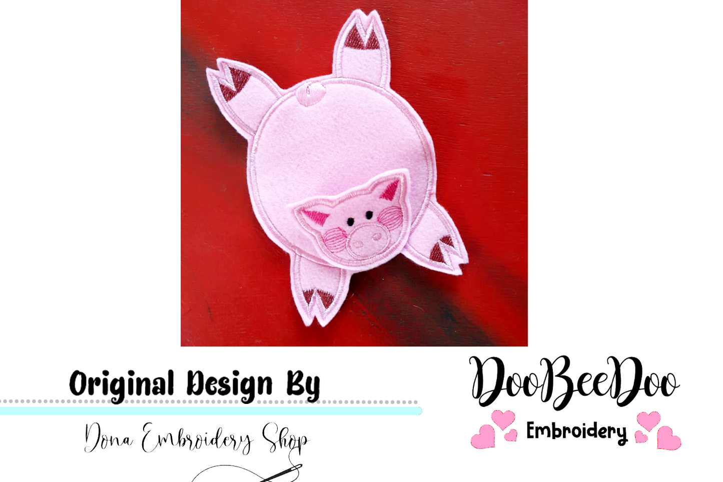 Pig Coaster - ITH Project - Machine Embroidery Design