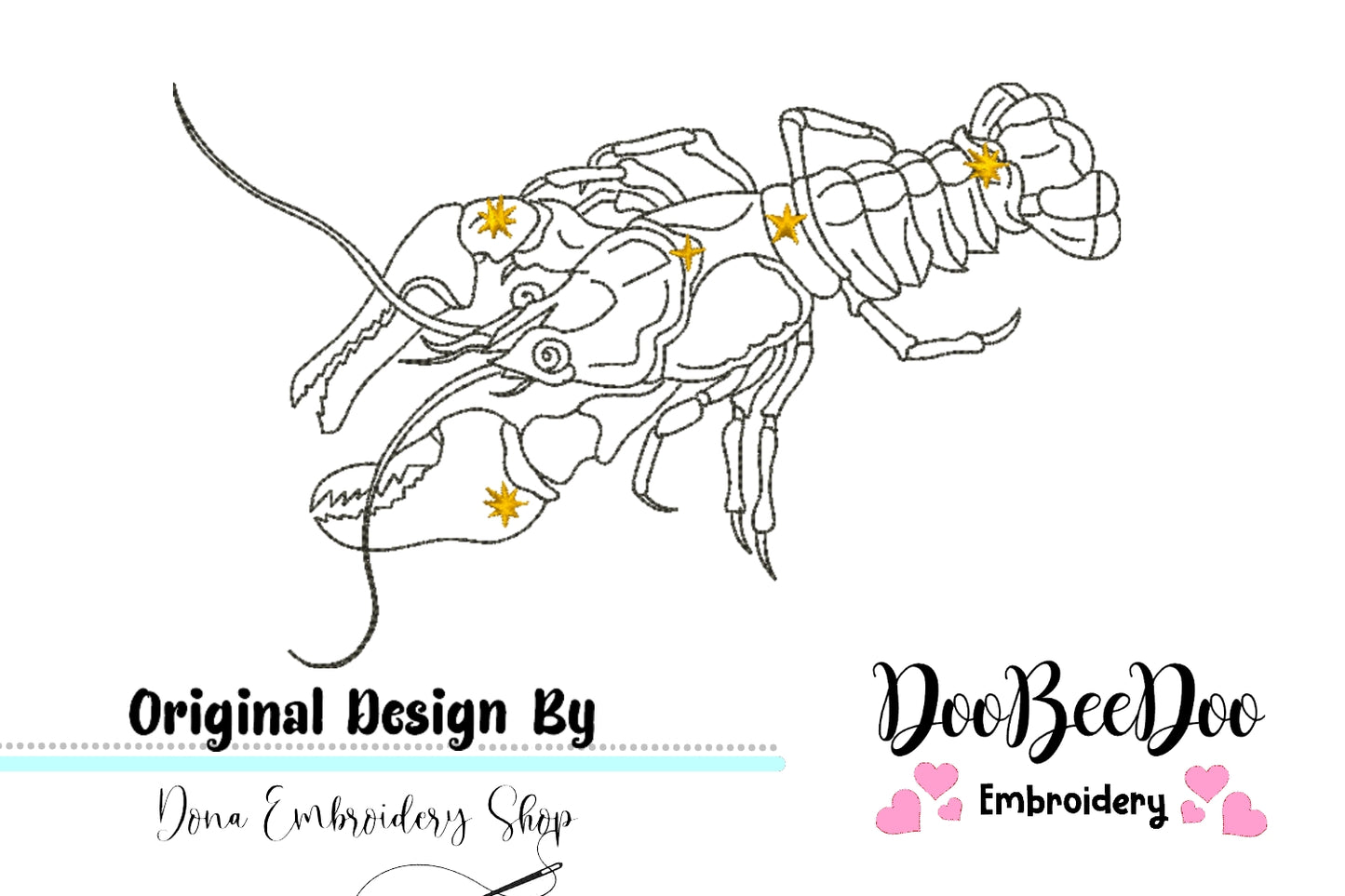 Cancer Constellation - Redwork