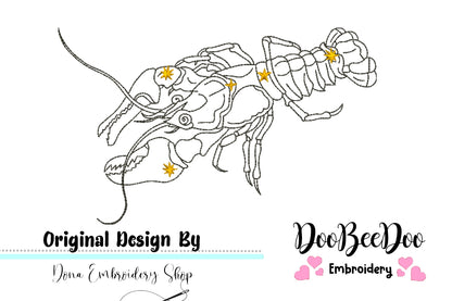 Cancer Constellation - Redwork