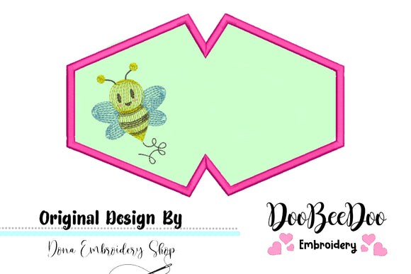 Cute Bee Face Mask - ITH Apllique - 3 Sizes - Machine Embroidery Designs