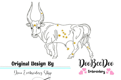 Taurus Constellation - Redwork