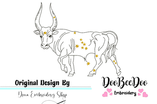 Taurus Constellation - Redwork