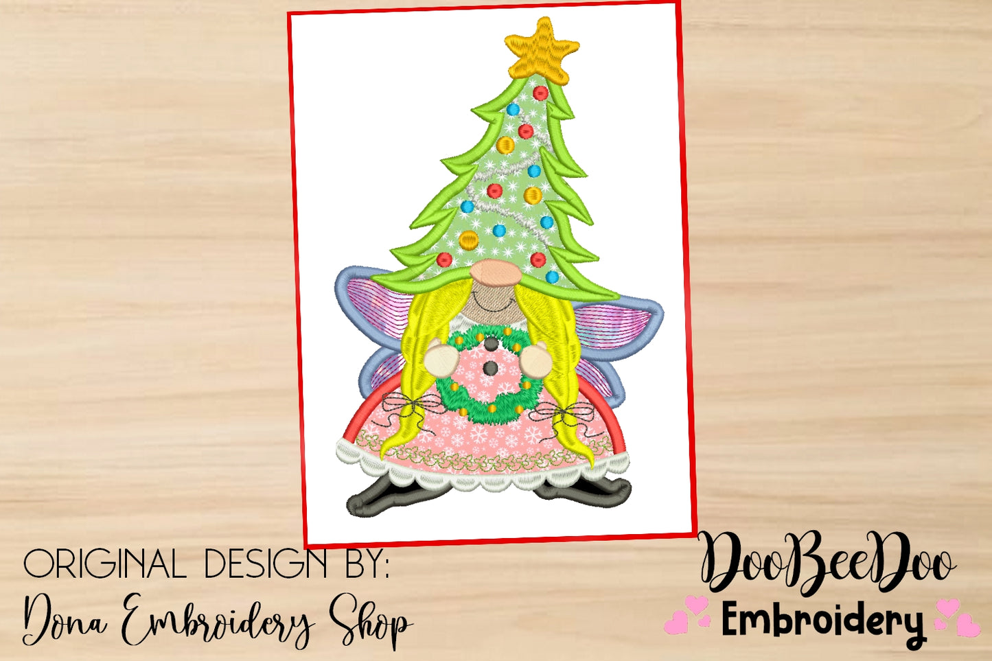 Christmas Tree Gnome  - Applique
