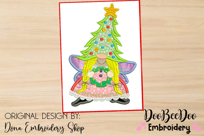 Christmas Tree Gnome  - Applique