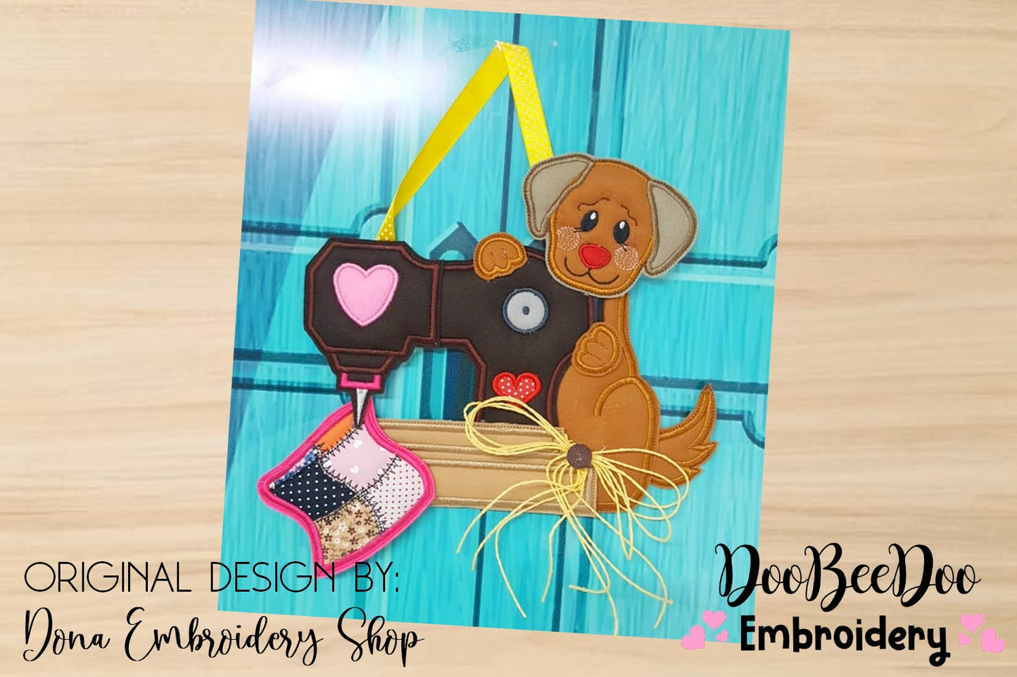 Sewing Machine Dog and Cat Ornament 1 - ITH Project - Machine Embroidery Design