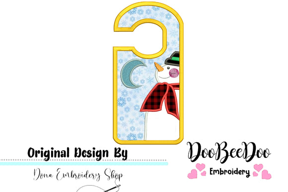 Snowman Door Hanger - Applique - Machine Embroidery Design