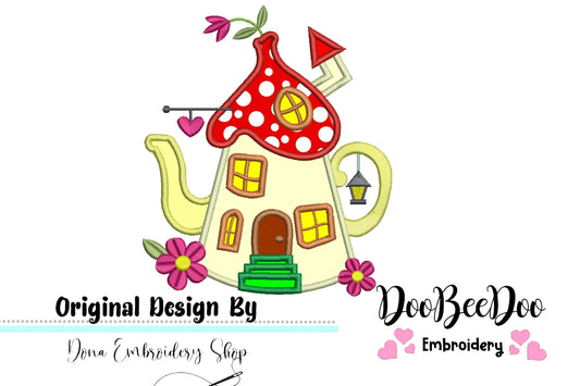 Mushroom Teapot - Applique