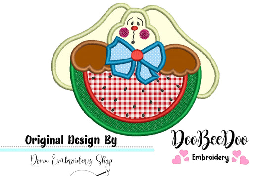 Watermelon Bunny  - Applique