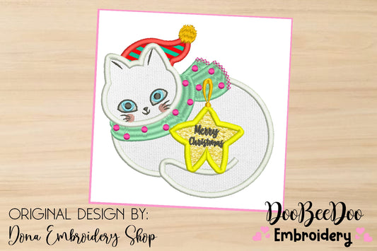 Christmas Cat Smile - Applique