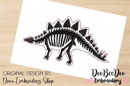 Stegosaurus Dinosaur Skeleton - Satin Stitch