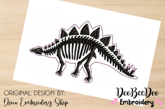Stegosaurus Dinosaur Skeleton - Satin Stitch