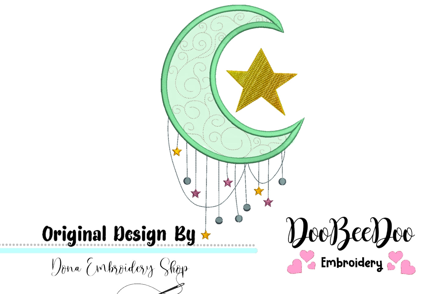 Moon and Star - Fill Stitch