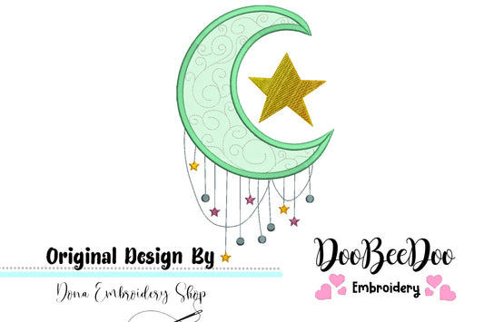 Moon and Star - Fill Stitch