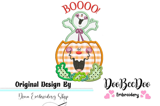 Cute Ghost and Pumpkin - Applique