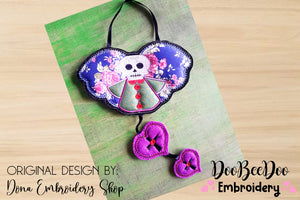 Skull Angel Door Ornament - ITH Project - Machine Embroidery Design