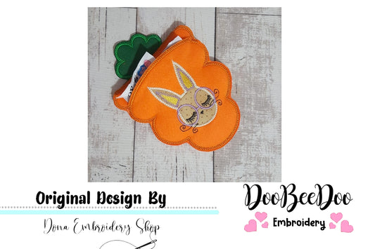 Carrot Candy Bag  Bunny Girl - ITH Project - Machine Embroidery Design