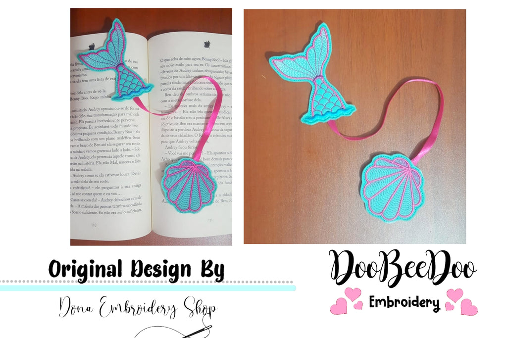 Mermaid Bookmarker (ITH) - Applique - Machine Embroidery Design