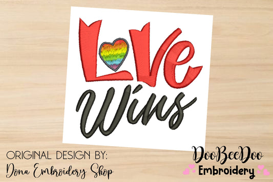 Love Wins - Satin Stitch