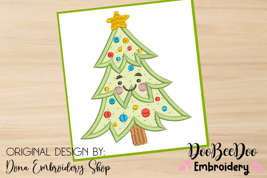 Christmas Tree Cute - Applique