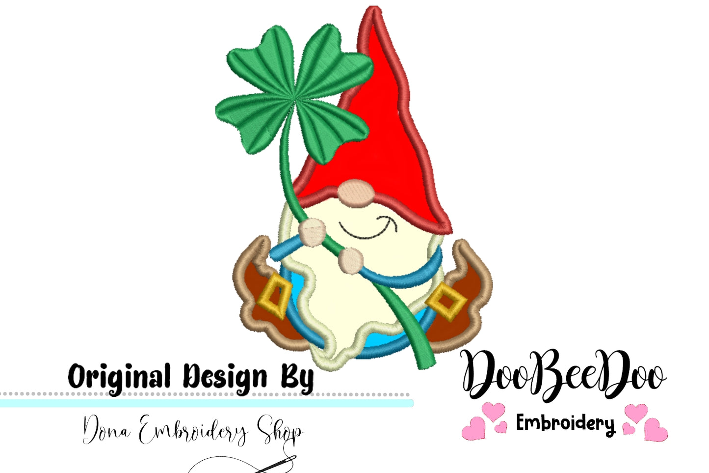 Clover Gnome Smiling - Applique