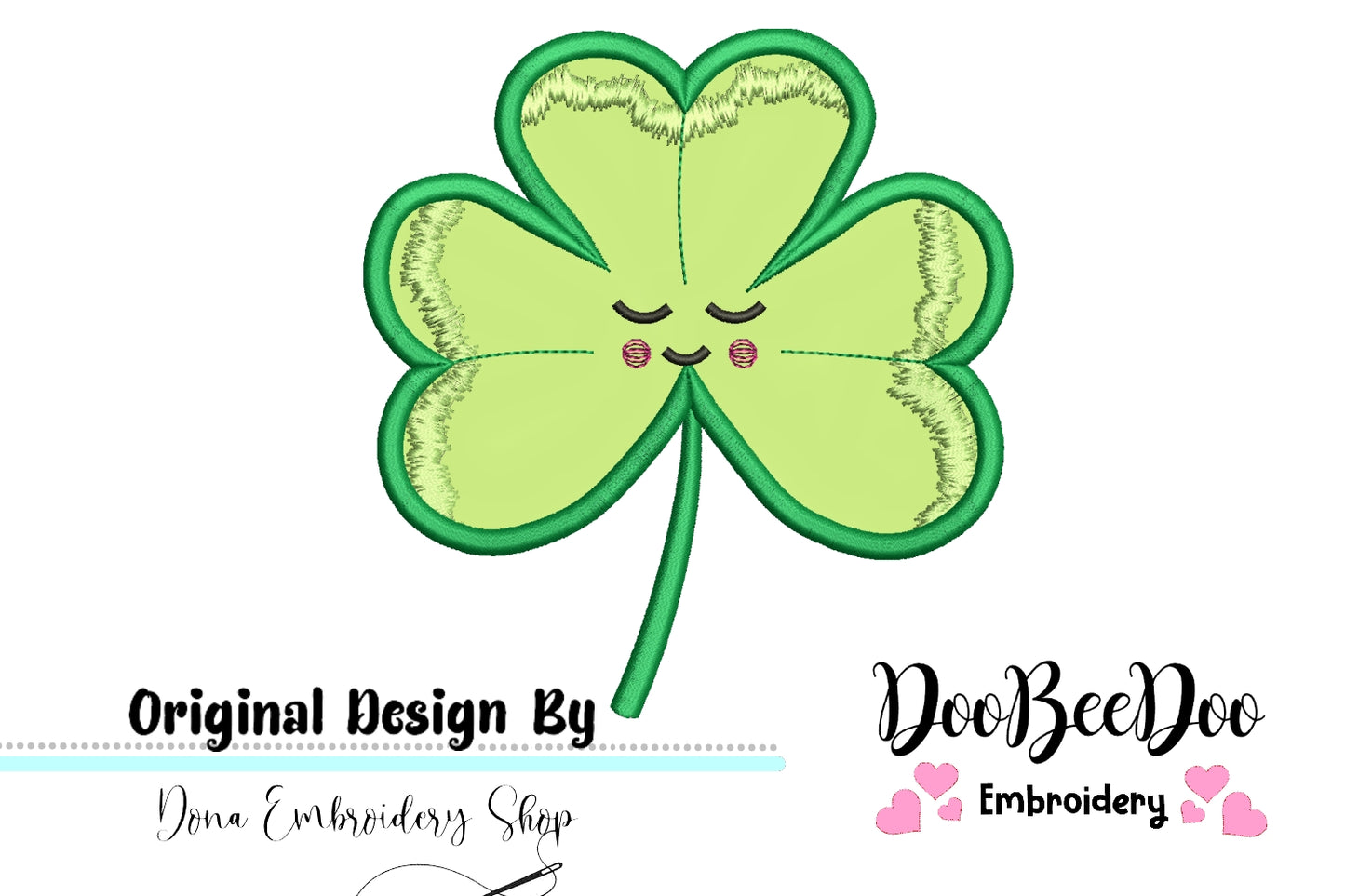 Cute Clover - Applique - Machine Embroidery Design