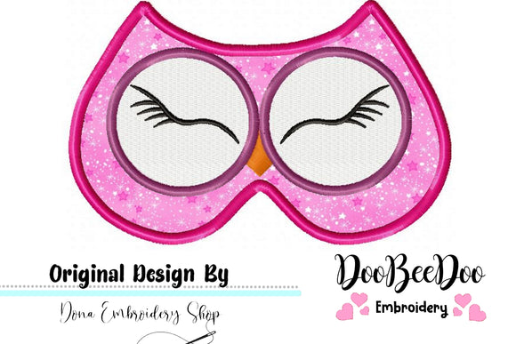 Cute Owl Girl Sleep Mask - ITH Project - Machine Embroidery Design