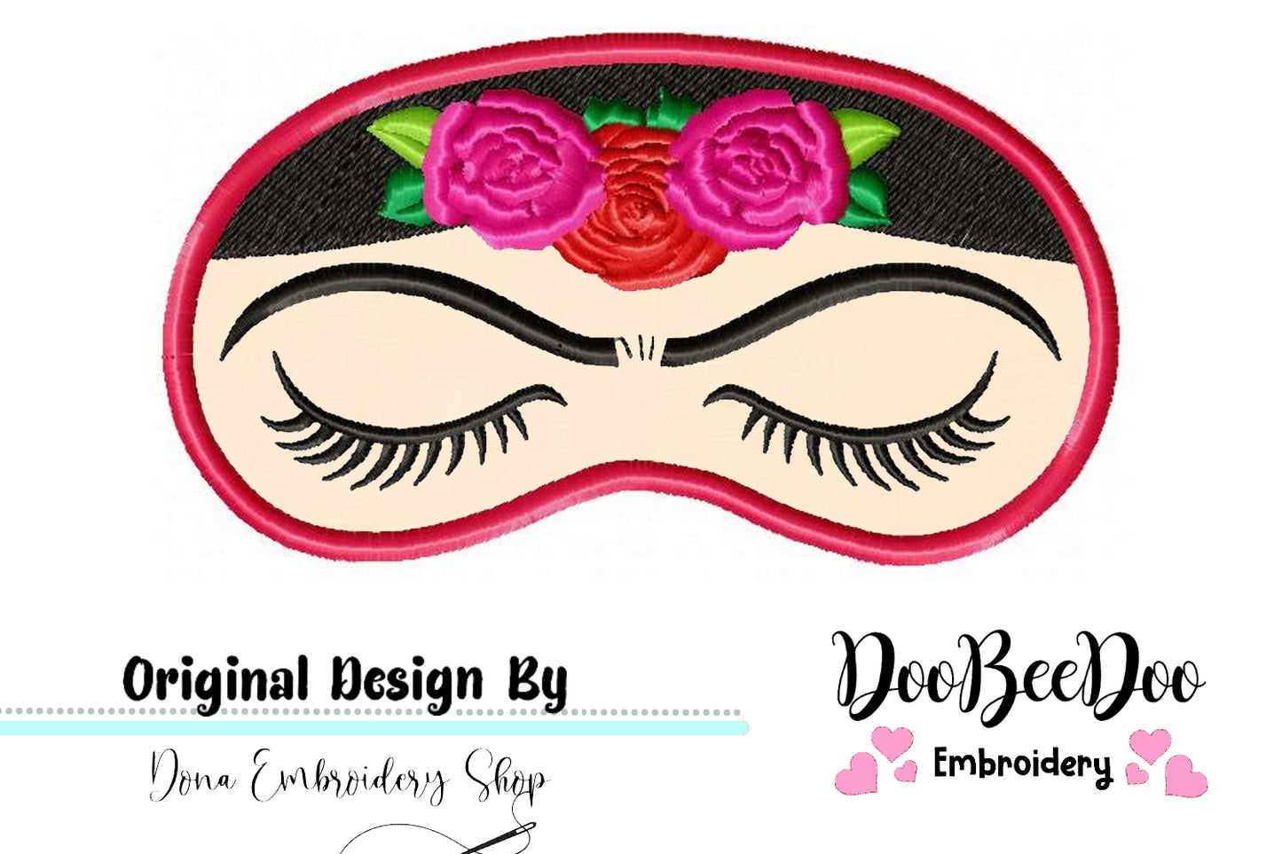 Frida Kahlo Sleep Mask - ITH Project - Machine Embroidery Design
