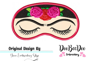Frida Kahlo Sleep Mask - ITH Project - Machine Embroidery Design