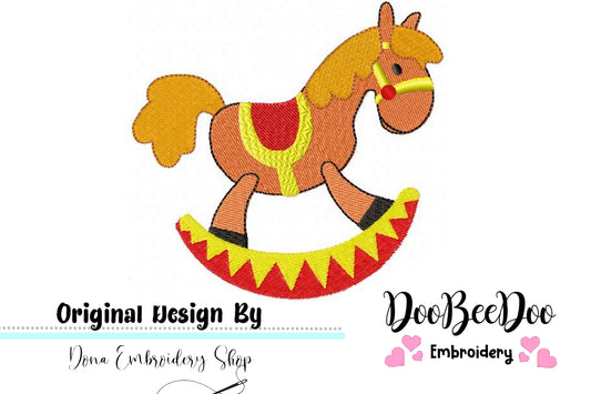 Wooden Rocking Horse - Fill Stitch - Machine Embroidery Design