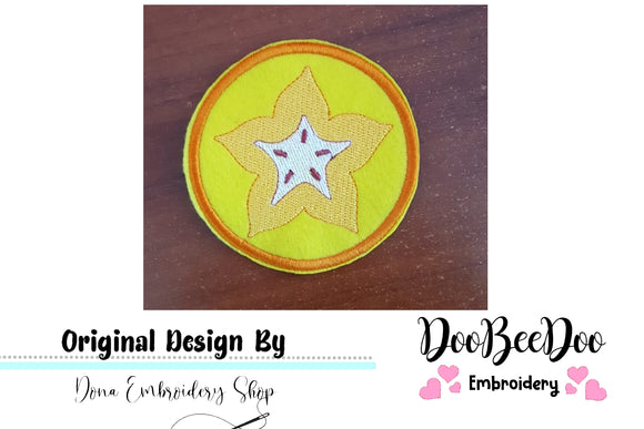Star Fruit Coaster- ITH Project - Machine Embroidery Design
