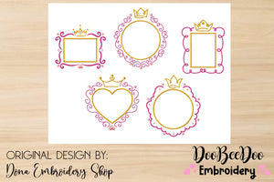 Princess Frame Pack with 6 designs - Satin Stitch