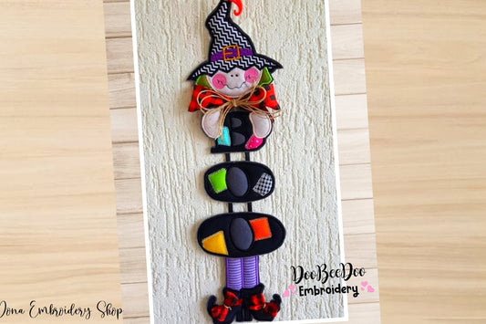 Boo Witch Door Ornament - ITH Project - Machine Embroidery Design