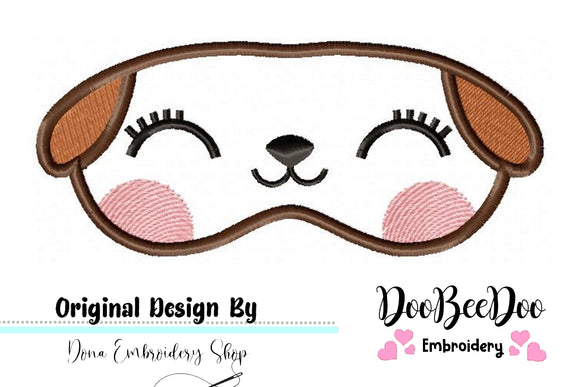 Cute Dog Girl Sleep Mask - Applique - Machine Embroidery Design