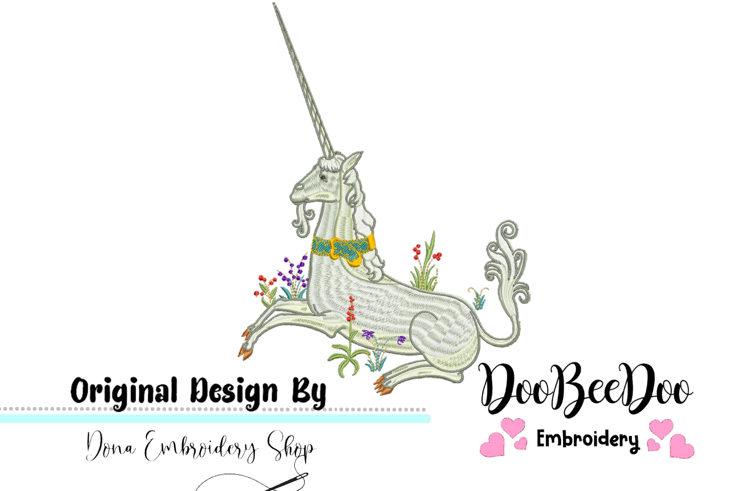 Medieval Unicorn - Satin Stitch