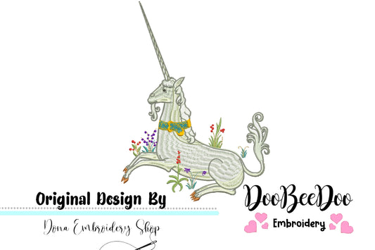 Medieval Unicorn - Satin Stitch
