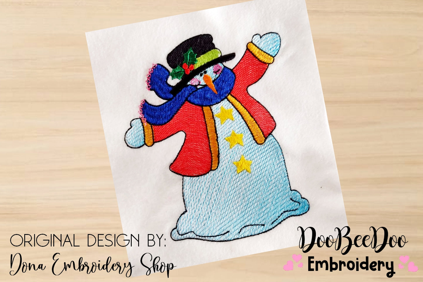 Happy Snowman - Fill Stitch - Machine Embroidery Design