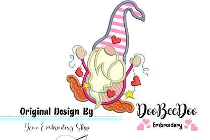 Love Gnome - Applique - Machine Embroidery Design