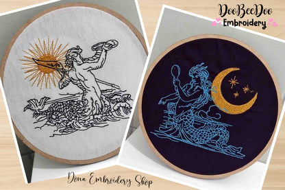 Mystic Mermaid and Merman Pack with 2 designs - Fill Stitch