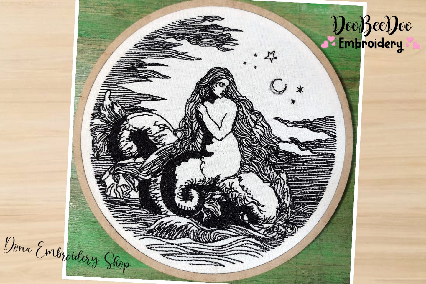 Mermaid and Sea Monster - Fill Stitch