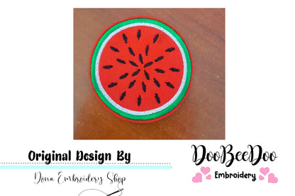 Watermelon Coaster - ITH Project - Machine Embroidery Design