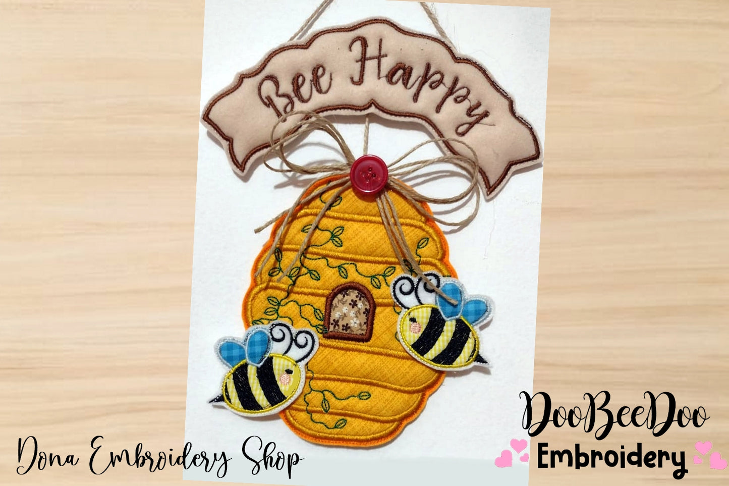 Bee Happy Ornament - ITH Project - Machine Embroidery Design