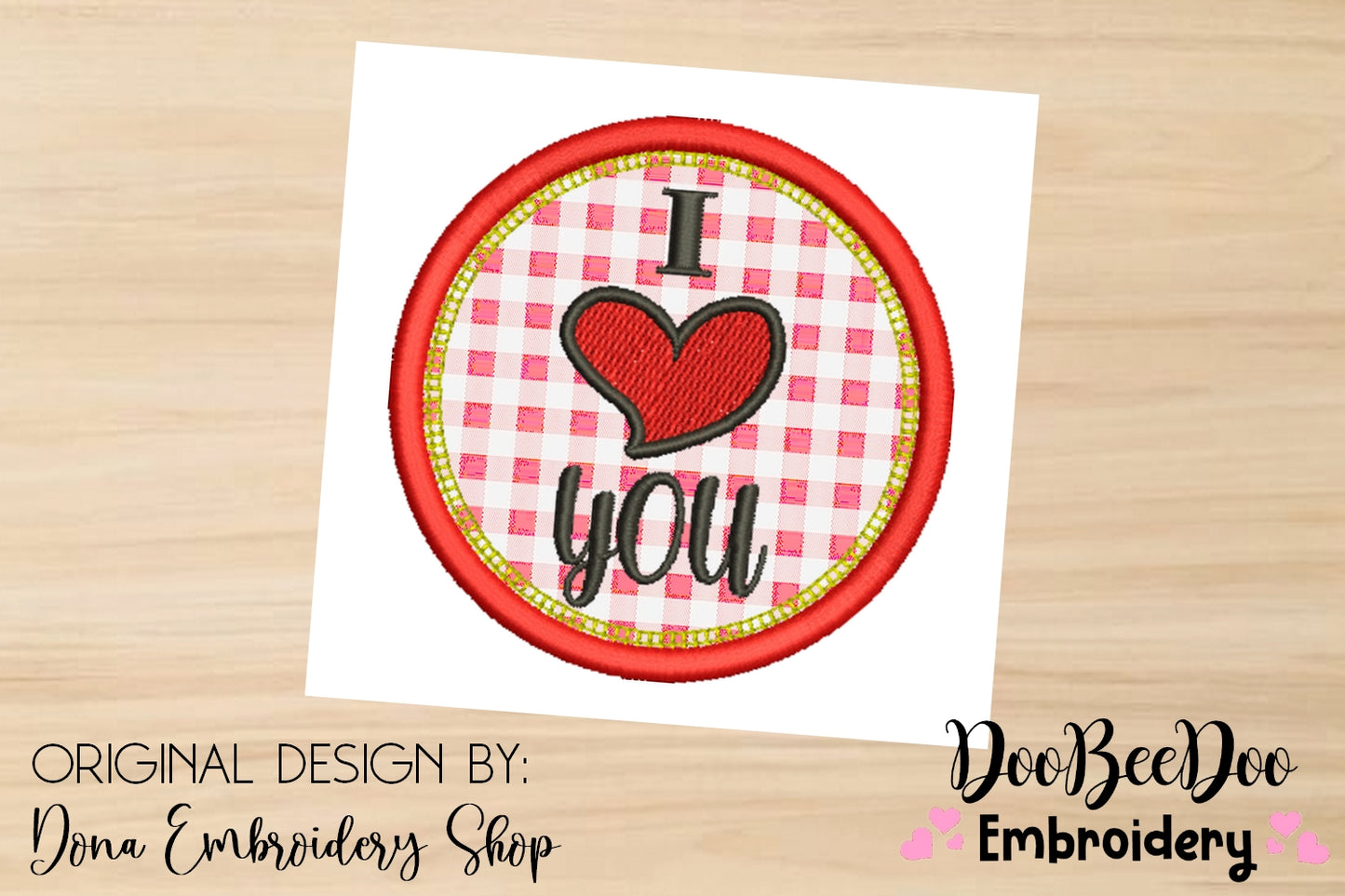 I Love You Coaster - ITH Project - Machine Embroidery Design